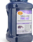 Spa Redi Pedicure and Bath Fine Salt, 128 fl oz jar with lavender & wildflower scent. Dark purple salt crystals detoxify, relieve tired, swollen muscles. Ideal for pedicures and baths, providing relaxation and softening the skin.