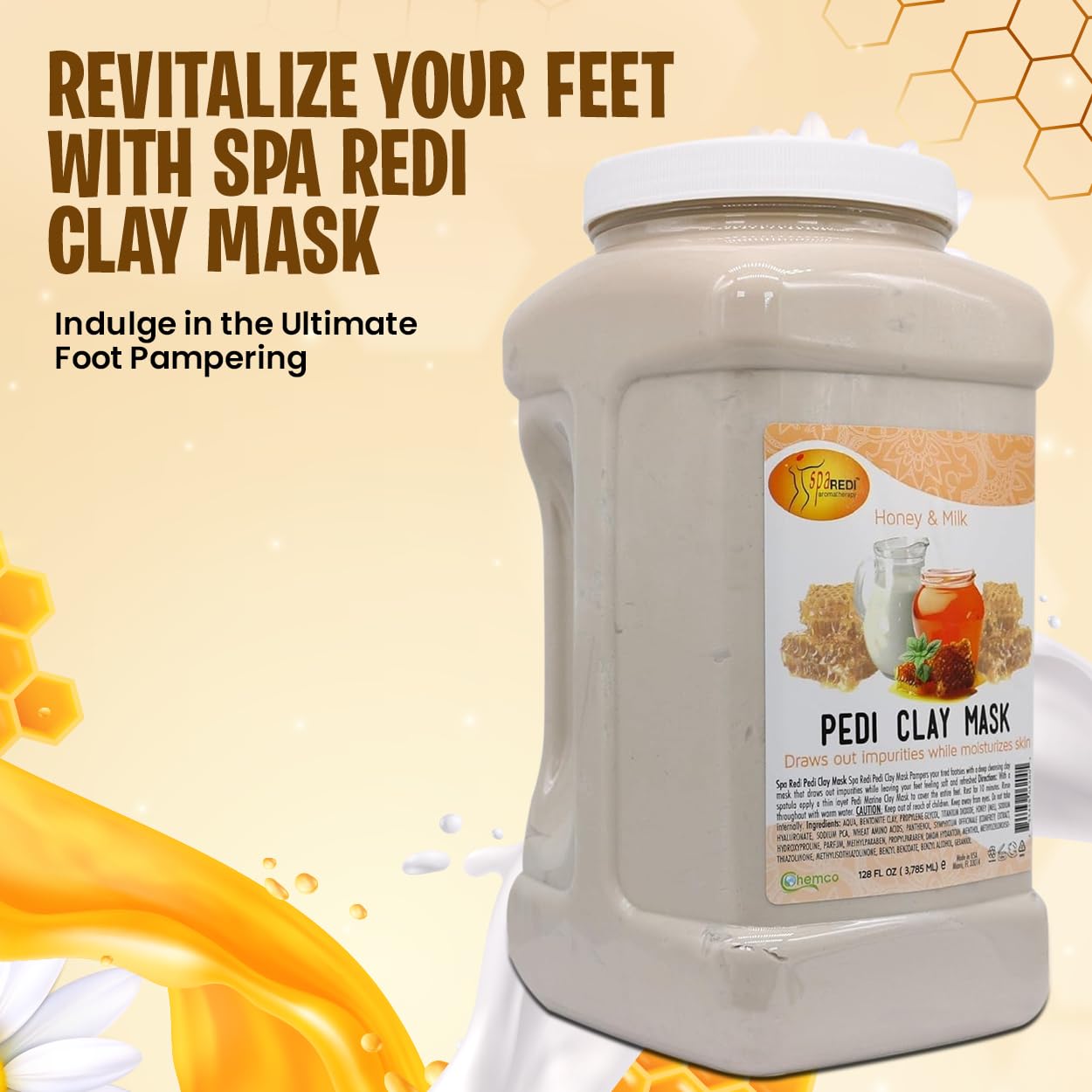 SPA REDI Clay Mask - Detoxifying, Hydrating &amp; Pore Purifying for Body and Pedicure