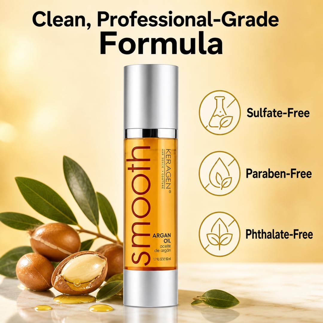 KERAGEN Nourishing Argan Oil Hair Serum for Dry &amp; Damaged Hair