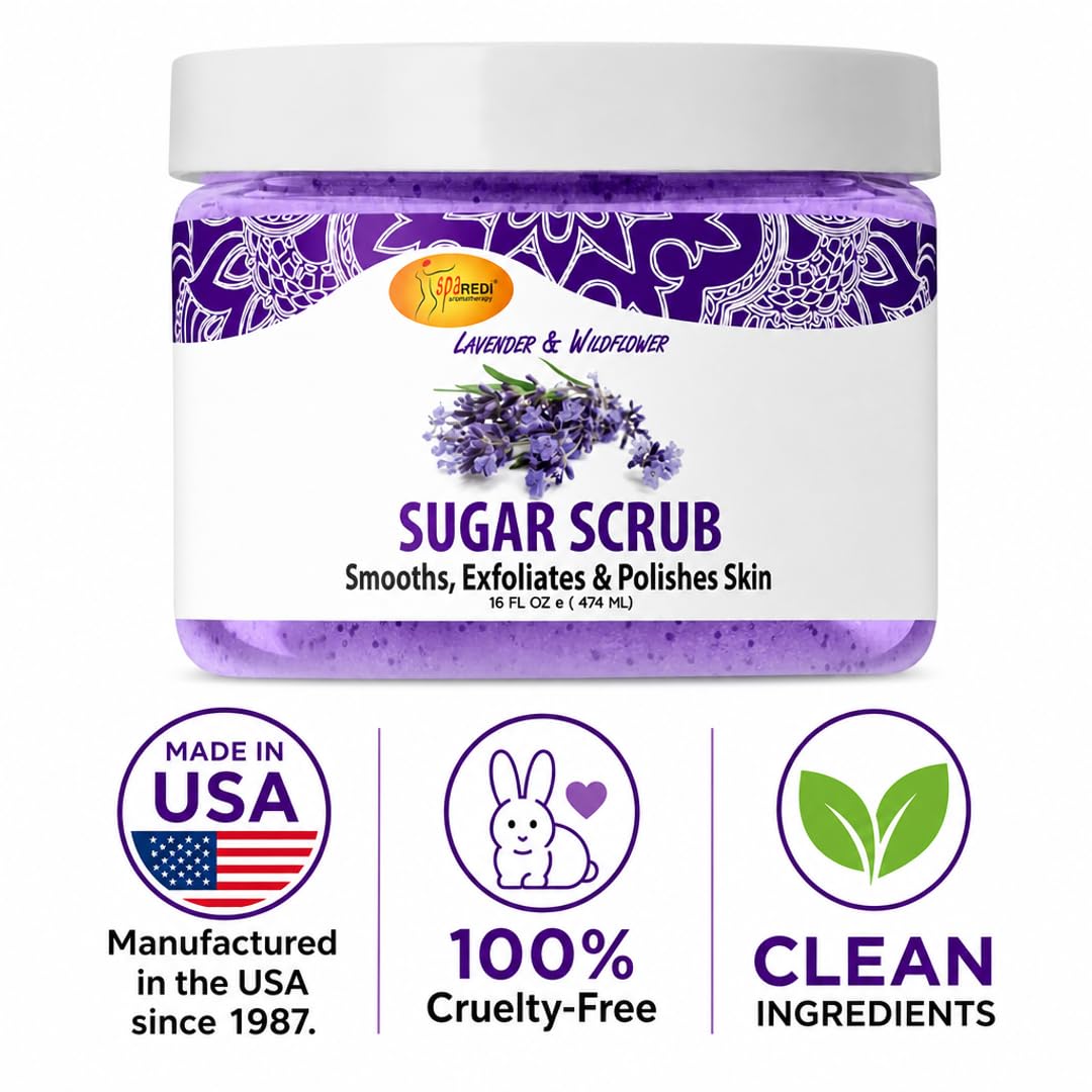 SPA REDI Sugar Body Scrub - Exfoliating &amp; Moisturizing for Smooth, Fresh Skin