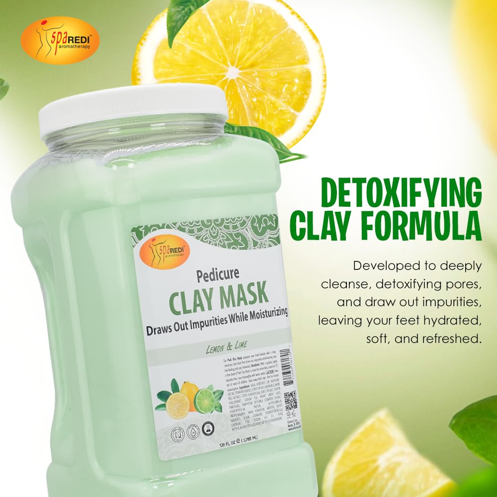 SPA REDI Clay Mask - Detoxifying, Hydrating &amp; Pore Purifying for Body and Pedicure