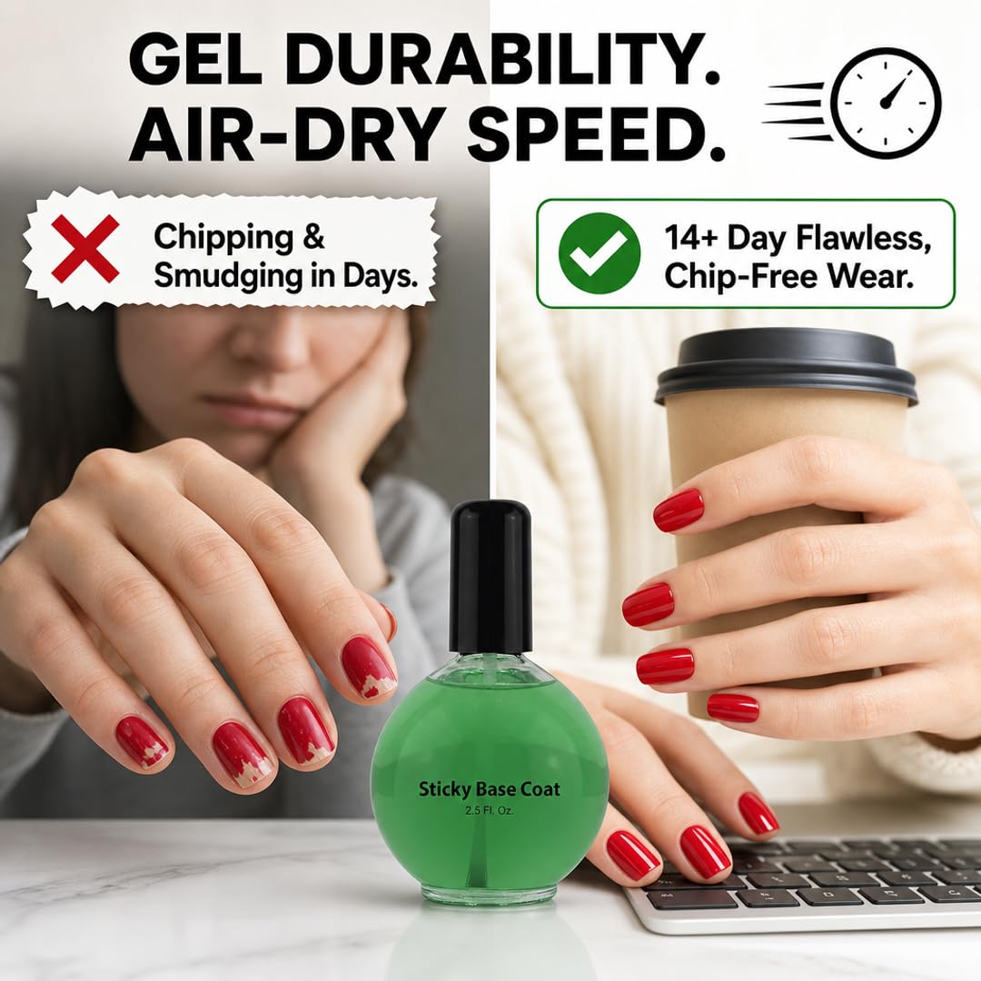 PRO NAIL Sticky Base Coat - Enhances Adhesion for Long-Lasting Nail Polish