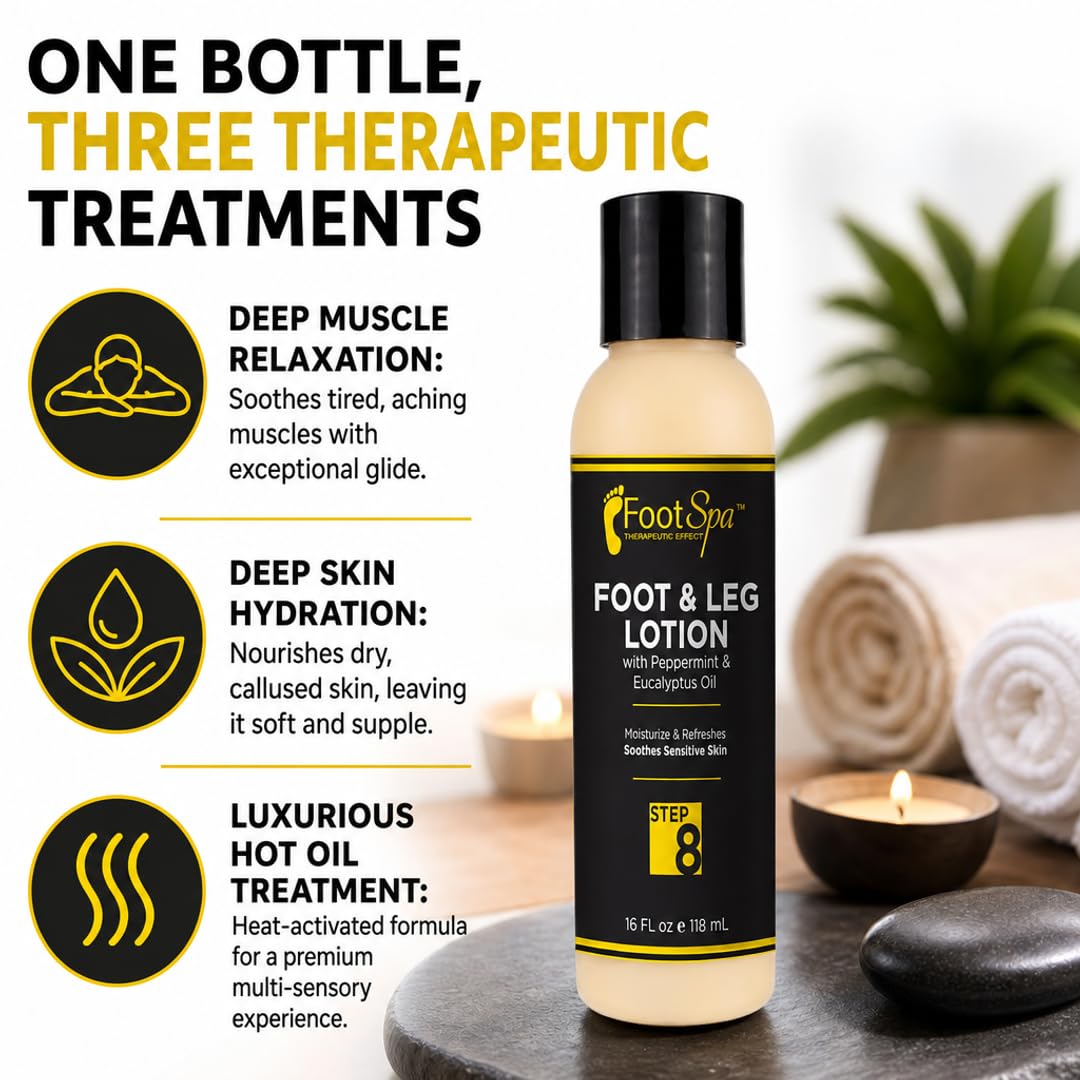 Foot Spa Healing Therapy Massage Lotion – Bulk Refill Gallon – Professional Pedicure &amp; Body Moisturizer with Peppermint &amp; Eucalyptus – Infused with Natural Oils &amp; Vitamins for Deep Hydration