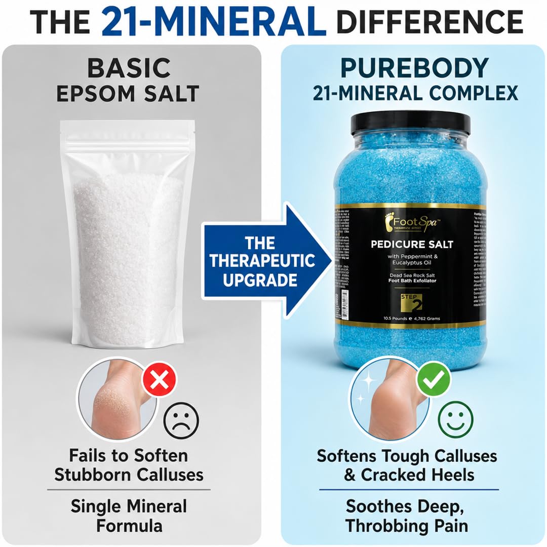 FOOT SPA - Bath Rock Salt with Eucalyptus &amp; Peppermint Oil – Relax, Refresh &amp; Rejuvenate Available in a Variety of Flavors and Sizes