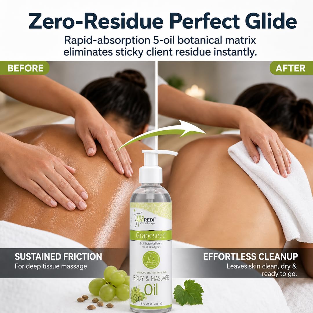 SPA REDI Massage Oil - Soothing Relief for Sore Muscles &amp; Hydrated Skin