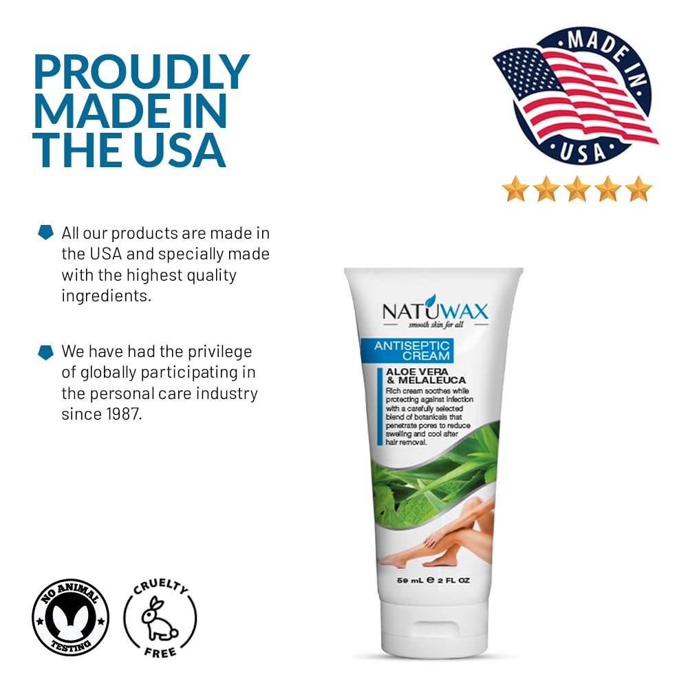 Natuwax Antiseptic Cream Post Wax - Soothing Relief &amp; Protection for Waxed Skin