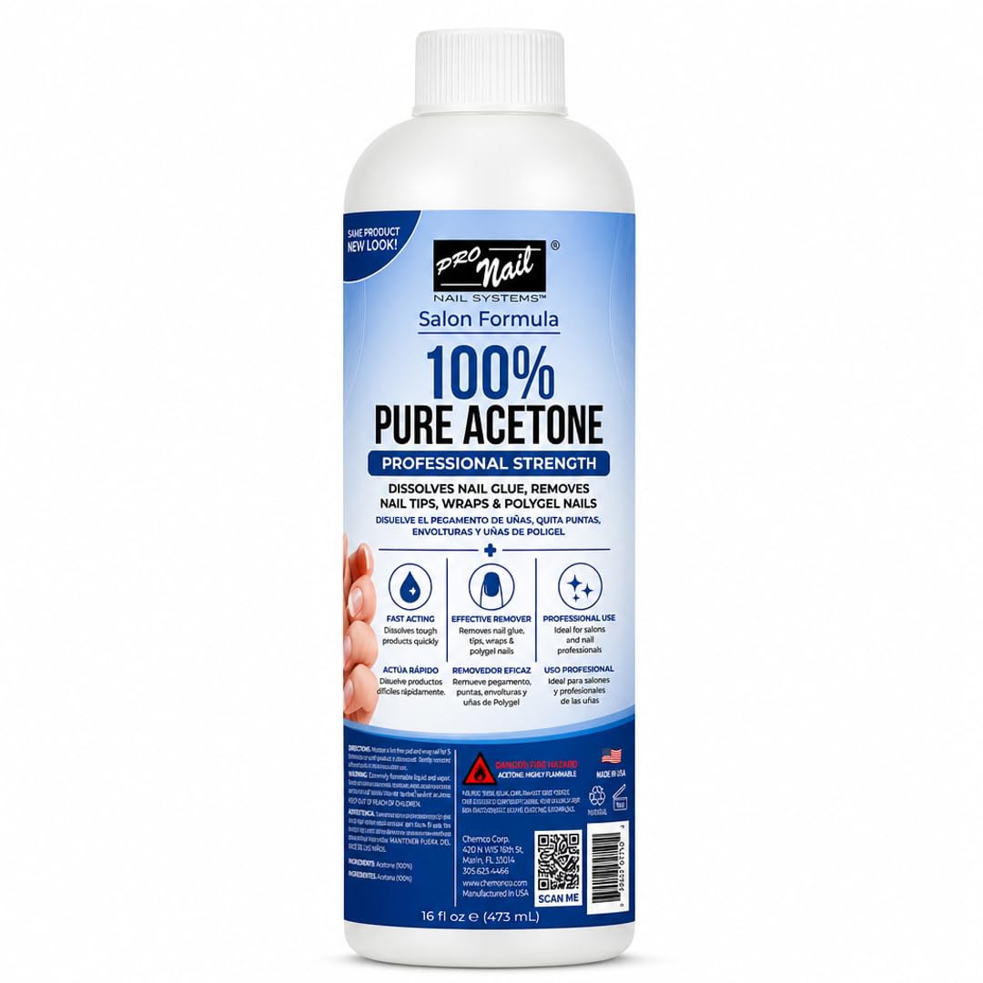 PRO NAIL 100% Pure Acetone Nail Polish Remover - Professional Strength for Acrylic Nails - Beauty Market Online