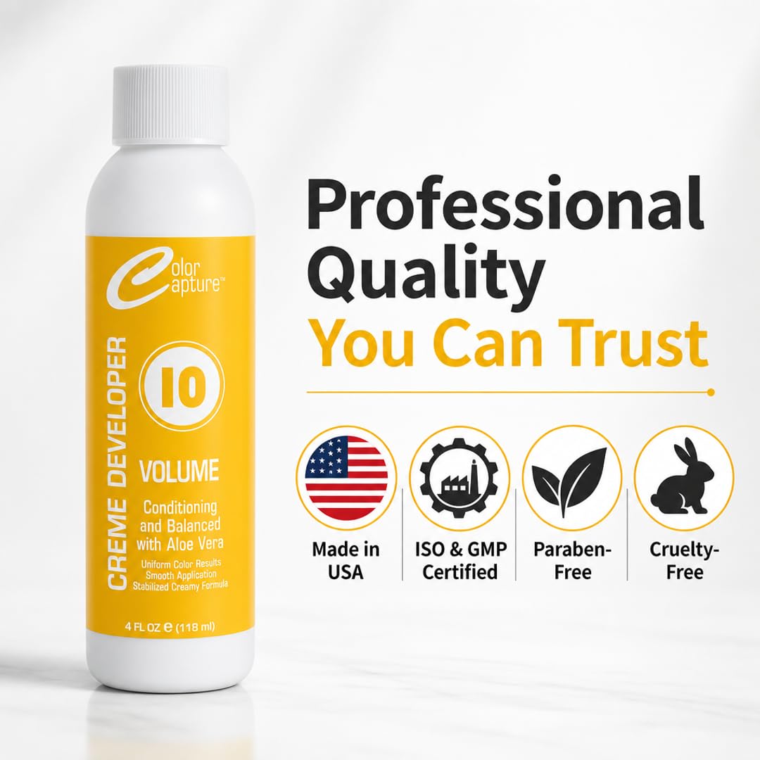 COLOR CAPTURE - Cream Developer, Hair Color Enhancer - Provides Consistent, Vibrant Results for Professional Coloring