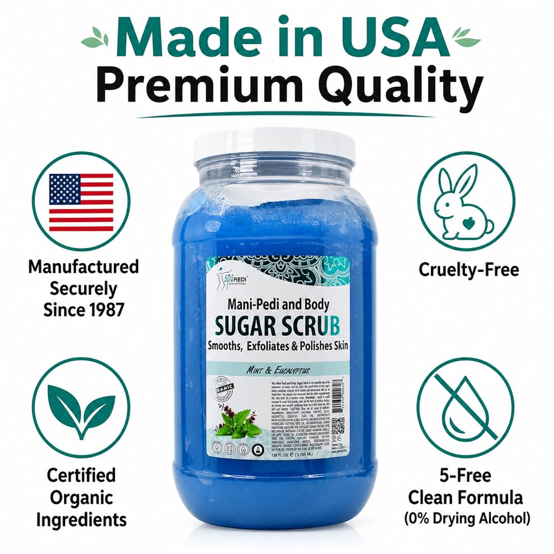 SPA REDI Sugar Body Scrub - Exfoliating &amp; Moisturizing for Smooth, Fresh Skin
