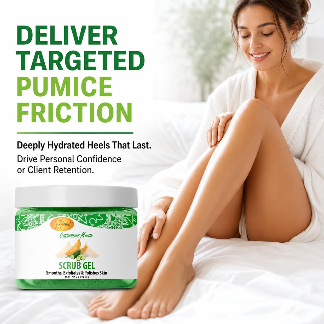 SPA REDI Exfoliating Scrub Pumice Gel - Hydrating Body Exfoliator with Hyaluronic Acid - Refresh &amp; Revitalize