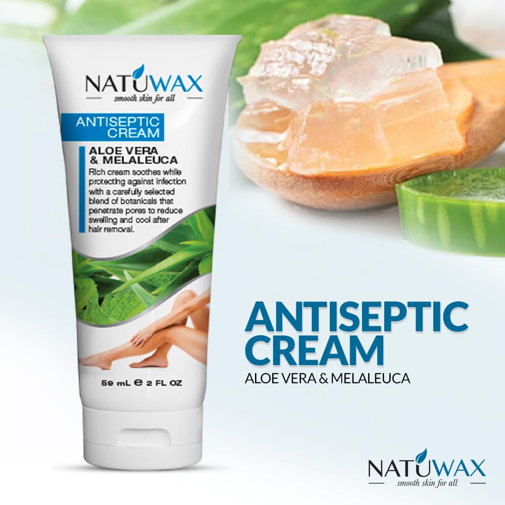 Natuwax Antiseptic Cream Post Wax - Soothing Relief &amp; Protection for Waxed Skin
