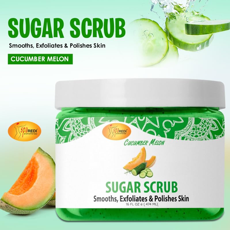 SPA REDI Sugar Body Scrub - Exfoliating &amp; Moisturizing for Smooth, Fresh Skin