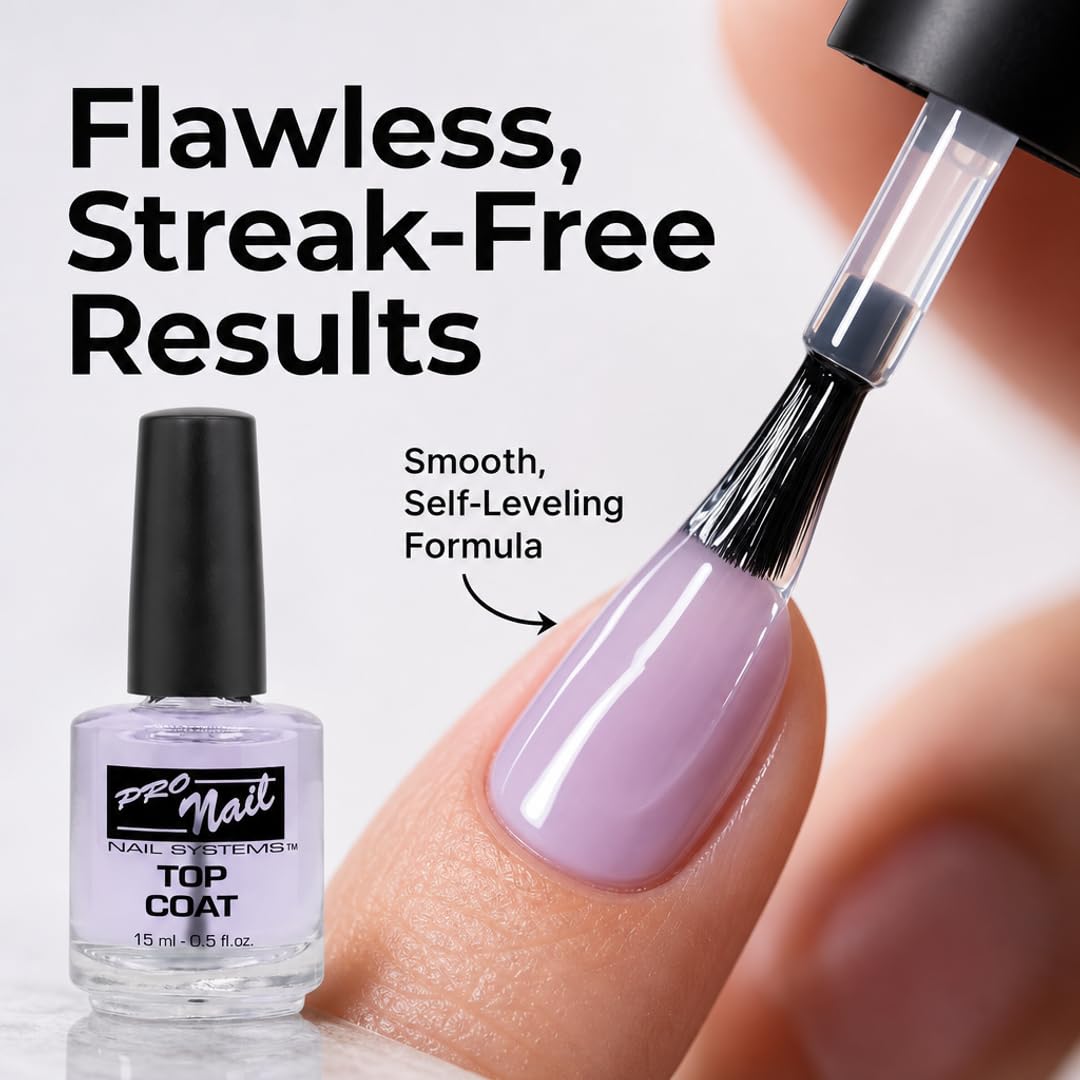 PRO NAIL - Nail Polish Top Coat - High Gloss, Chip Resistant, Long-Lasting Shine for Manicure &amp; Pedicure