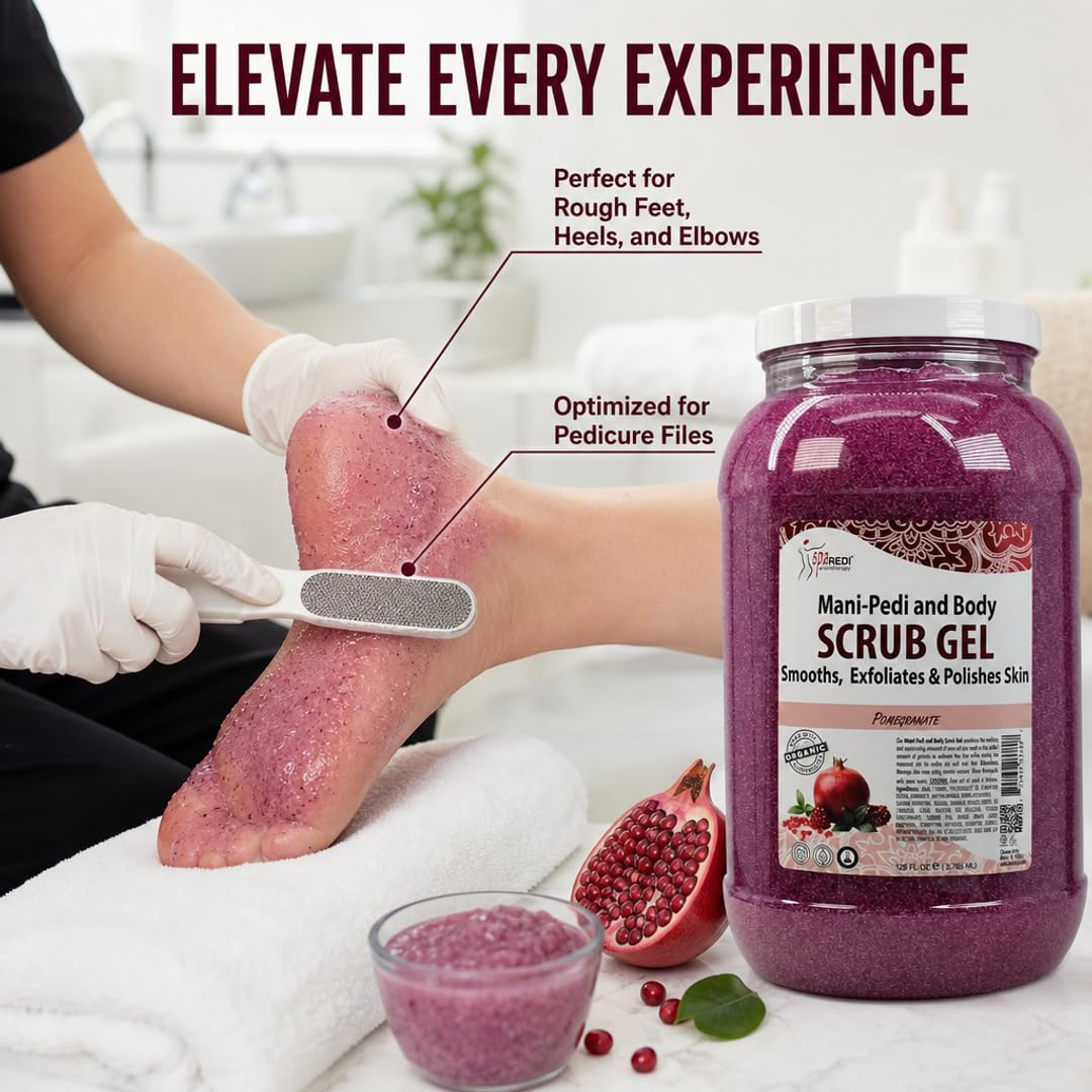 SPA REDI Exfoliating Scrub Pumice Gel - Hydrating Body Exfoliator with Hyaluronic Acid - Refresh &amp; Revitalize