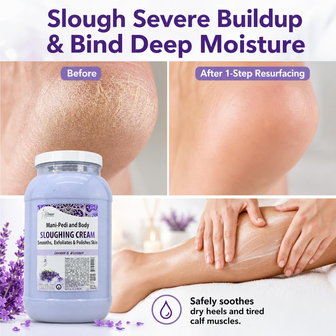 SPA REDI - Foot Cream, Sloughing Lotion - Exfoliating Pedicure Foot Care for Dry Cracked Feet - Beauty Market Online