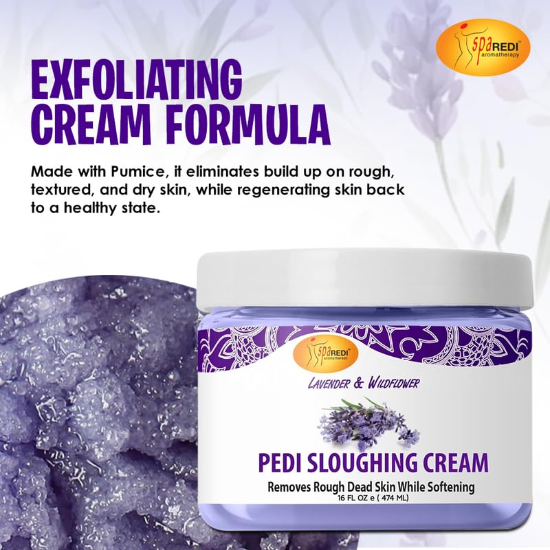 SPA REDI Foot Cream - Lavender &amp; Wildflower - Exfoliate &amp; Soothe - 16 oz