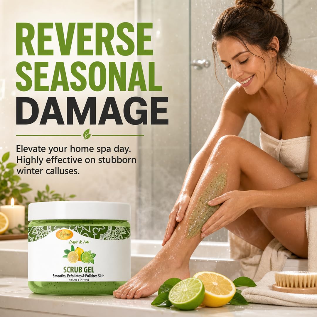 SPA REDI Exfoliating Scrub Pumice Gel - Hydrating Body Exfoliator with Hyaluronic Acid - Refresh &amp; Revitalize