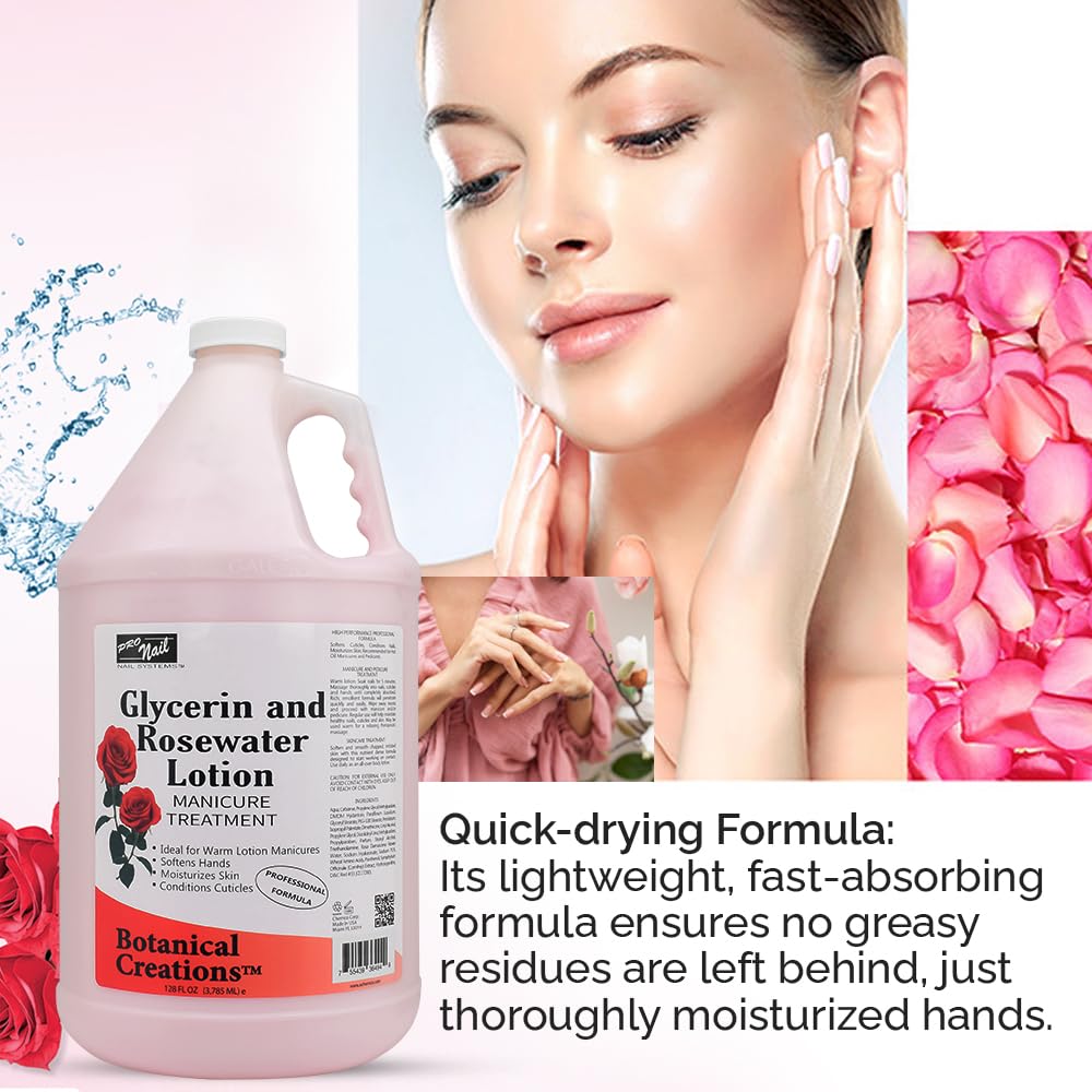 PRO NAIL Glycerin and Rosewater Lotion - Soothing Manicure Treatment