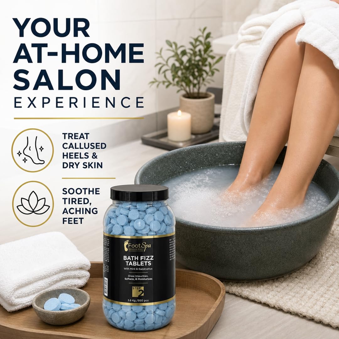 FOOT SPA Bath Fizz - Mint &amp; Eucalyptus - Relaxing Aromatherapy for Refreshing Foot Soaks - Beauty Market Online