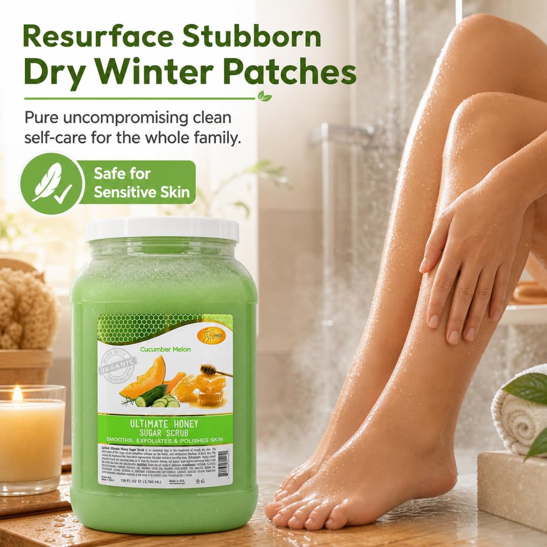 SPA REDI Sugar Body Scrub - Lavender &amp; Wildflower, Exfoliating &amp; Hydrating for Smooth, Glowing Skin