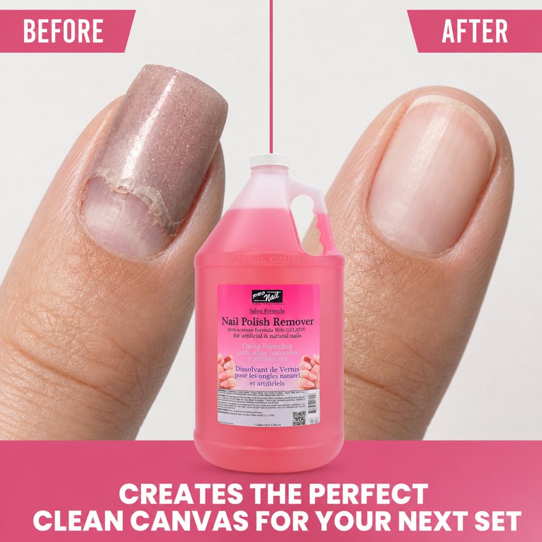 PRO NAIL - Non-Acetone Nail Polish Remover - Professional Strength, Gentle on Nails, Maximum Effectiveness
