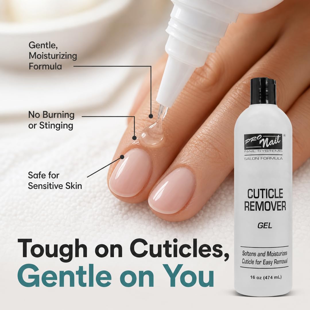 PRO NAIL Cuticle Remover Gel 16 oz for softening and moisturizing