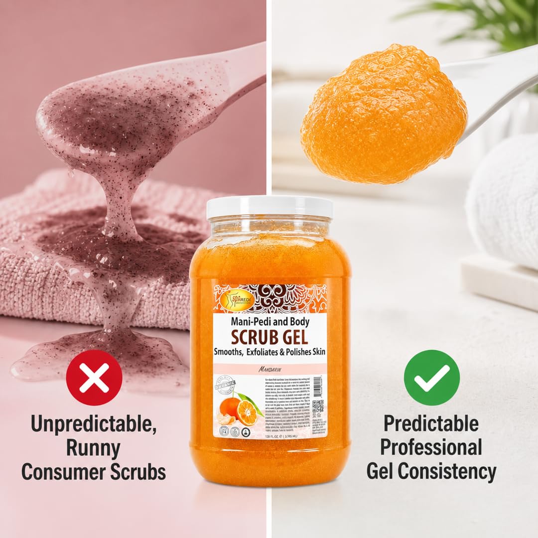SPA REDI Exfoliating Scrub Pumice Gel - Hydrating Body Exfoliator with Hyaluronic Acid - Refresh &amp; Revitalize