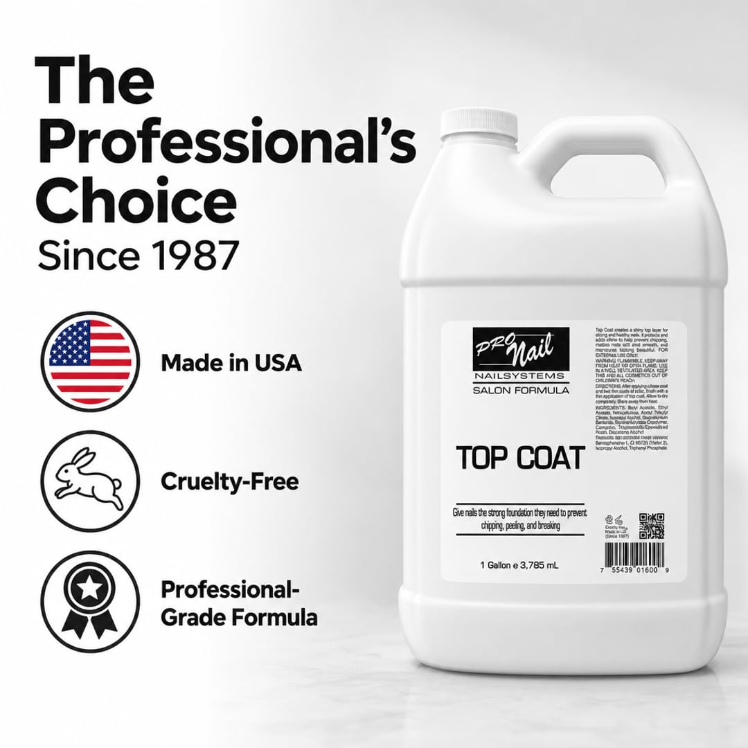 PRO NAIL - Nail Polish Top Coat - High Gloss, Chip Resistant, Long-Lasting Shine for Manicure &amp; Pedicure - Beauty Market Online