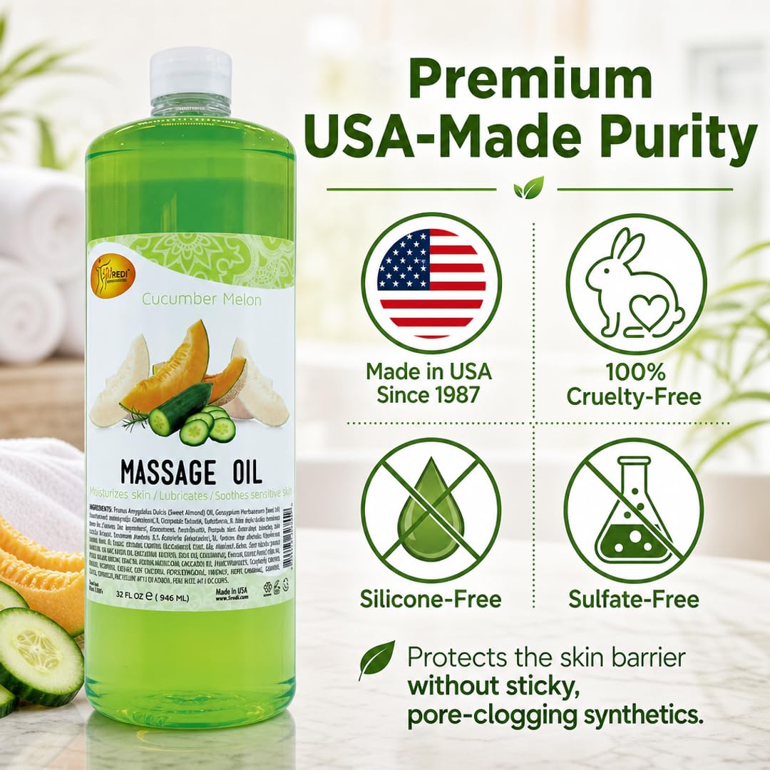 SPA REDI Massage Oil - Soothing Relief for Sore Muscles &amp; Hydrated Skin