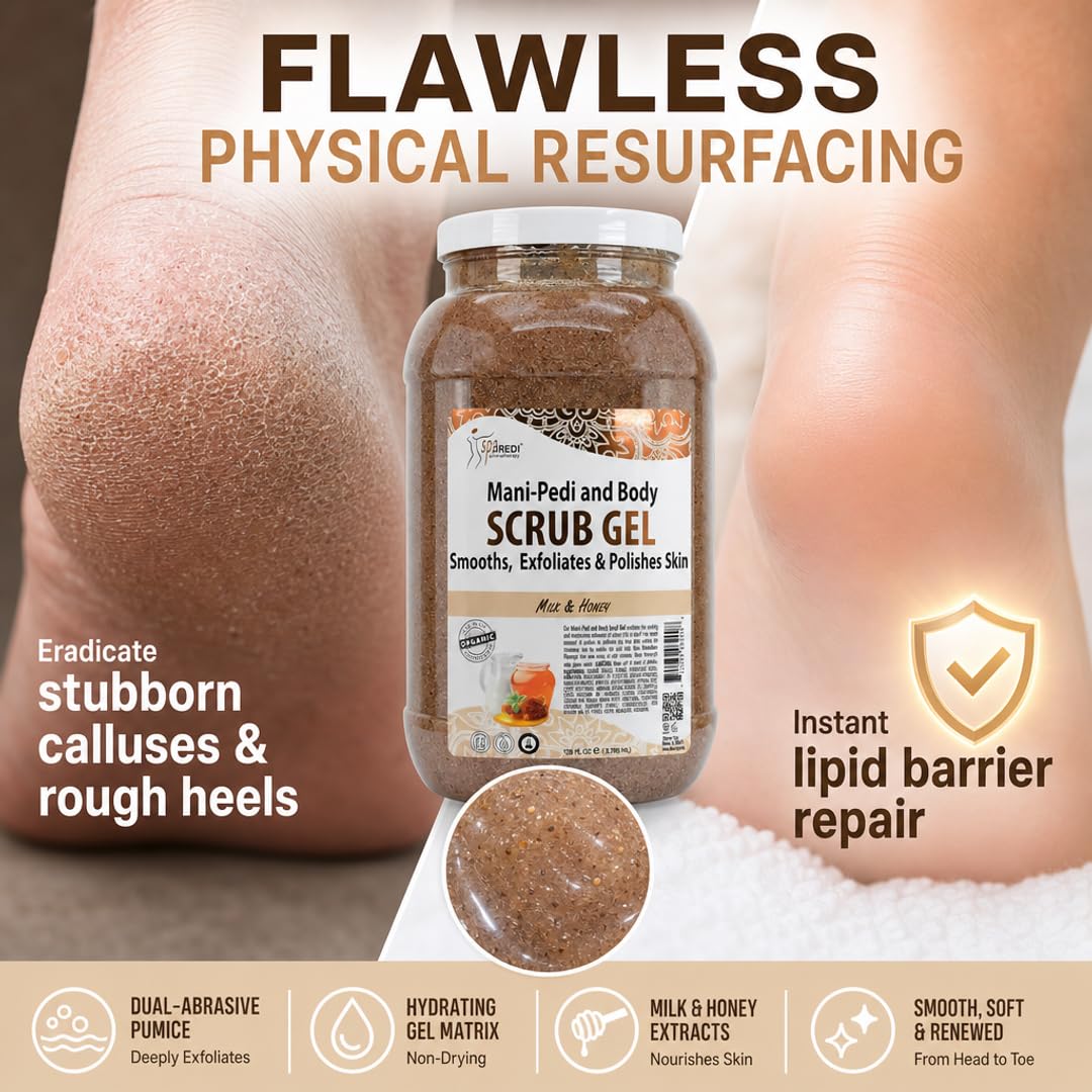 SPA REDI Exfoliating Scrub Pumice Gel - Hydrating Body Exfoliator with Hyaluronic Acid - Refresh &amp; Revitalize