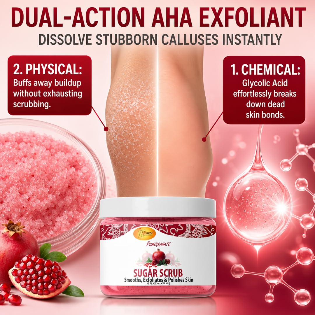 SPA REDI Sugar Body Scrub - Exfoliating &amp; Moisturizing for Smooth, Fresh Skin
