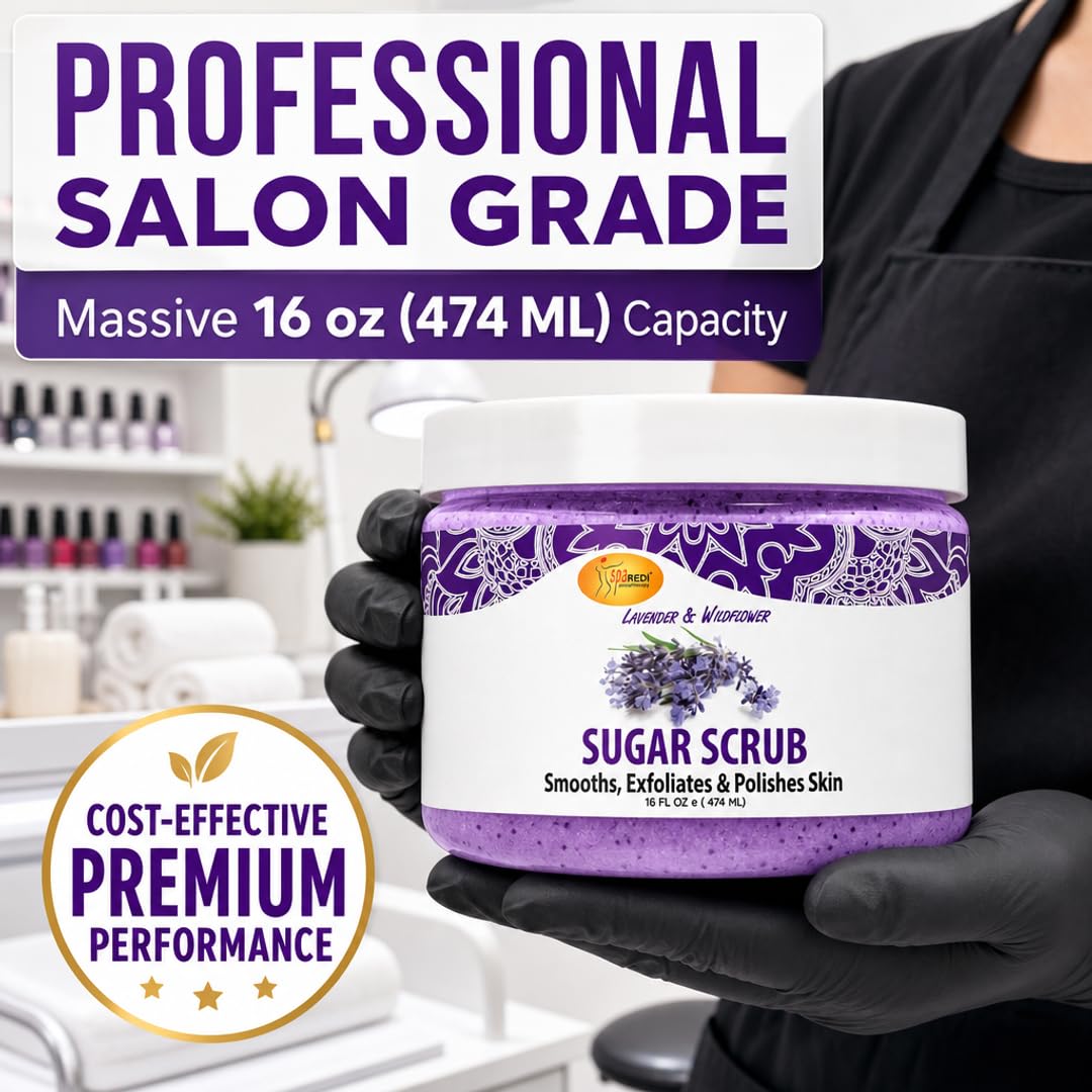 SPA REDI Sugar Body Scrub - Exfoliating &amp; Moisturizing for Smooth, Fresh Skin