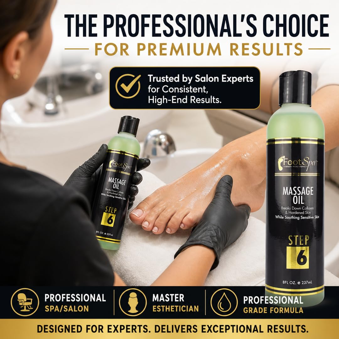 Foot Spa Massage Oil – Professional Massage Therapy with Tea Tree, Peppermint &amp; Eucalyptus – Deeply Hydrating for Full Body, Manicure &amp; Pedicure – Soothes Sore Muscles &amp; Repairs Dry Skin - Beauty Market Online
