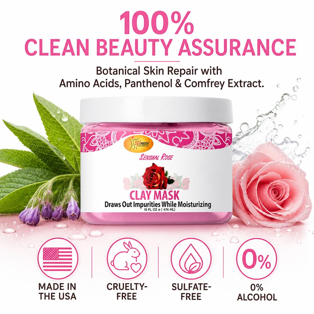 SPA REDI Clay Mask - Detoxifying, Hydrating &amp; Pore Purifying for Body and Pedicure