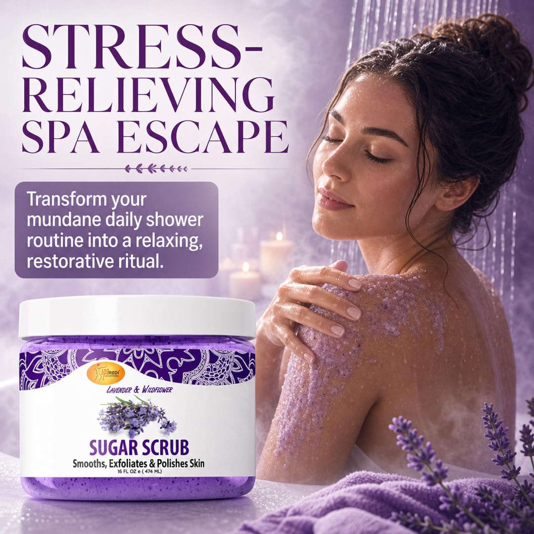 SPA REDI Sugar Body Scrub - Exfoliating &amp; Moisturizing for Smooth, Fresh Skin