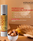 KERAGEN Moroccan Argan Oil Serum - Anti-Frizz, Moisturizing, and Shine Protection for Healthy Hair 1.7 Oz