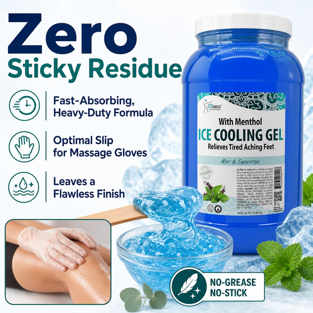 SPA REDI Massage Cooling Gel for Pedicure - Professional Strength Ice Cooling Gel - Refresh &amp; Soothe - Beauty Market Online