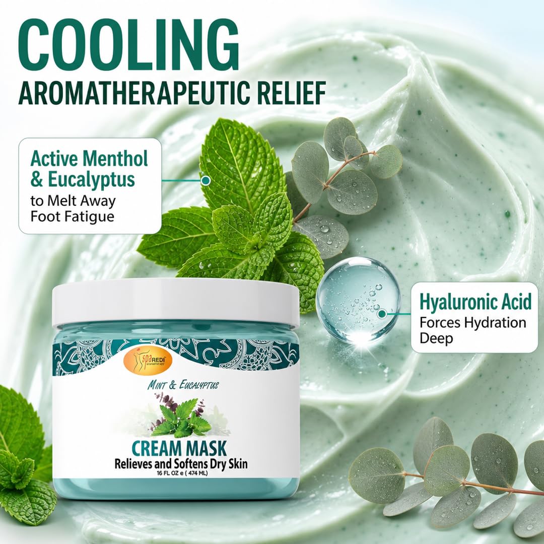 SPA REDI Body &amp; Foot Cream Mask - Hydrating &amp; Refreshing for Tired Skin