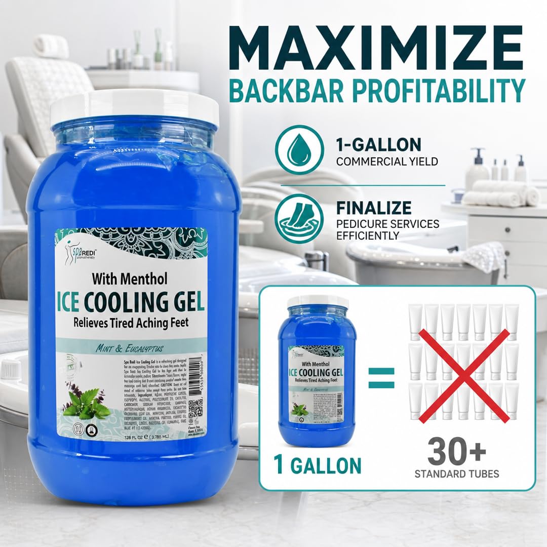 SPA REDI Massage Cooling Gel for Pedicure - Professional Strength Ice Cooling Gel - Refresh &amp; Soothe - Beauty Market Online
