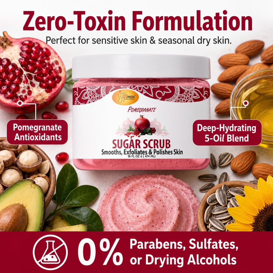 SPA REDI Sugar Body Scrub - Exfoliating &amp; Moisturizing for Smooth, Fresh Skin