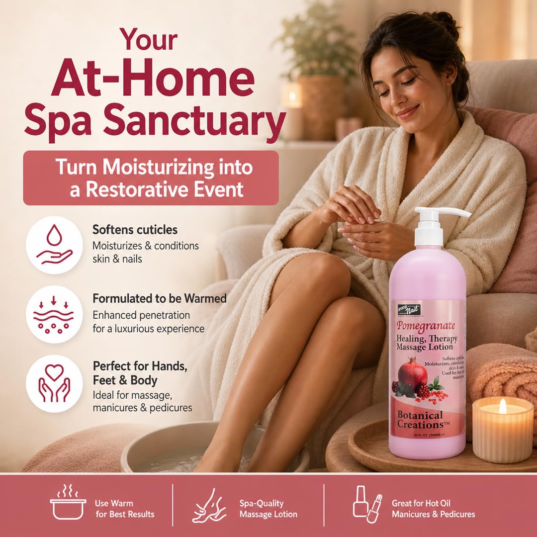 PRO NAIL Healing Therapy Massage Lotion - Nourishes &amp; Moisturizes Skin, Perfect for Pedicure, Manicure &amp; Body Care