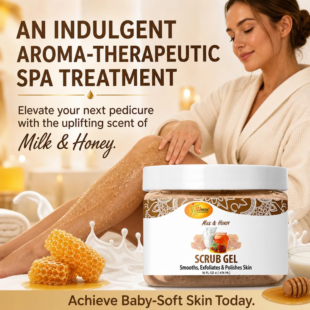 SPA REDI Exfoliating Scrub Pumice Gel - Hydrating Body Exfoliator with Hyaluronic Acid - Refresh &amp; Revitalize