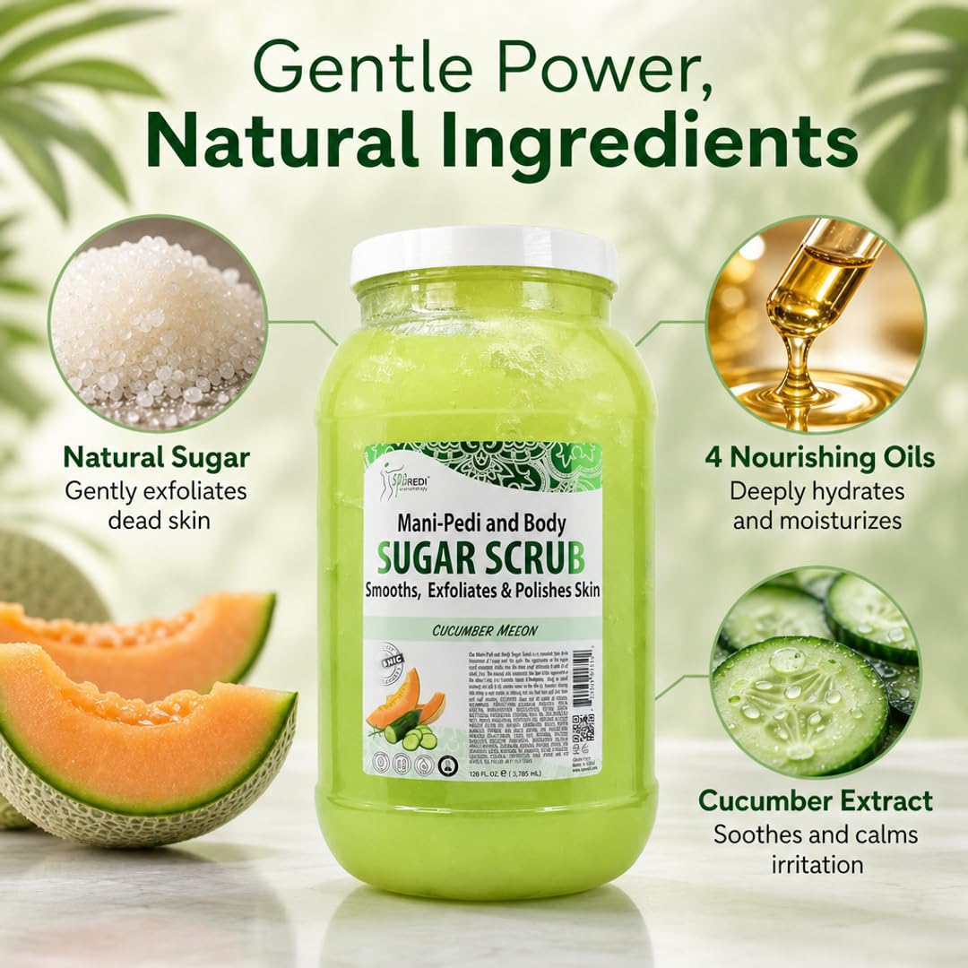 SPA REDI Sugar Body Scrub - Exfoliating &amp; Moisturizing for Smooth, Fresh Skin
