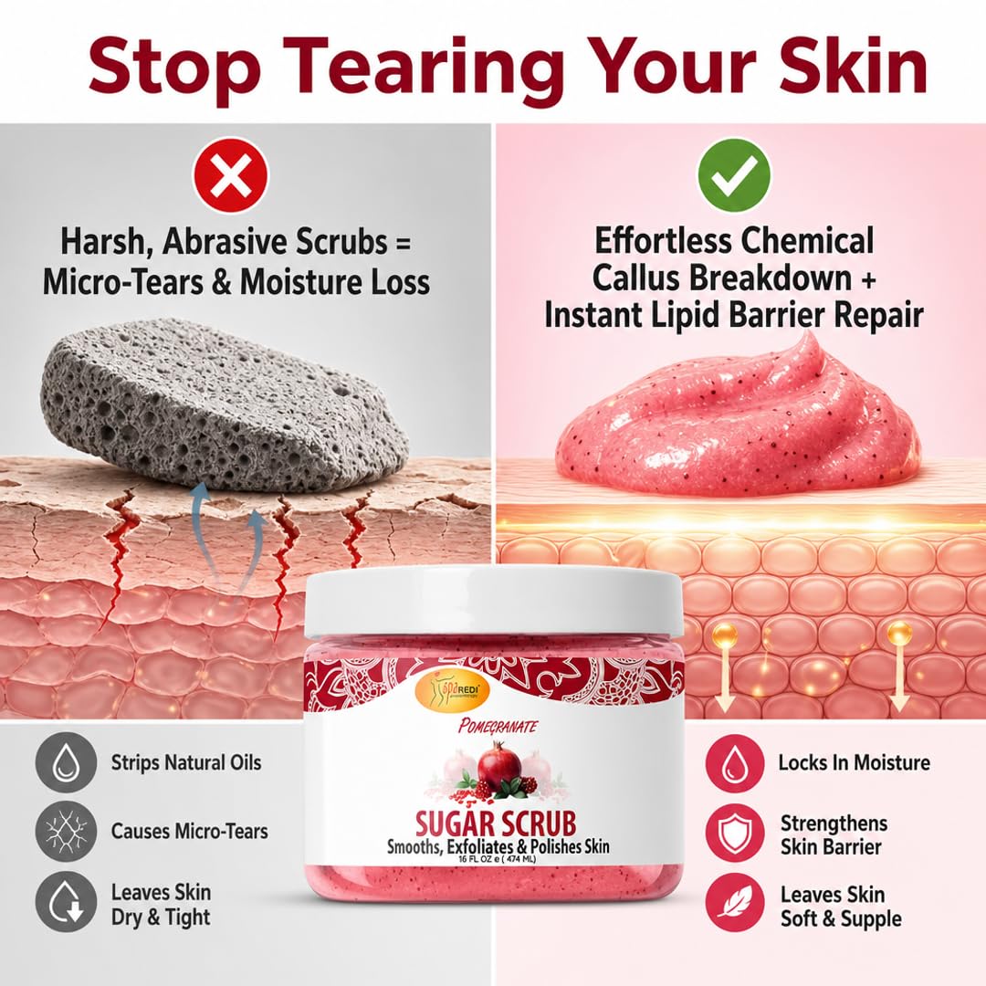 SPA REDI Sugar Body Scrub - Exfoliating &amp; Moisturizing for Smooth, Fresh Skin