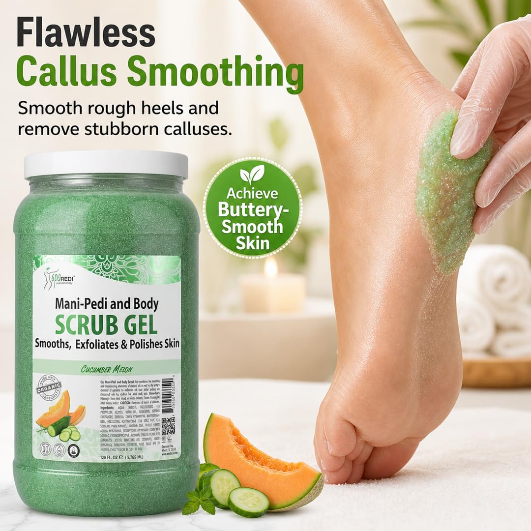 SPA REDI Exfoliating Scrub Pumice Gel - Hydrating Body Exfoliator with Hyaluronic Acid - Refresh &amp; Revitalize