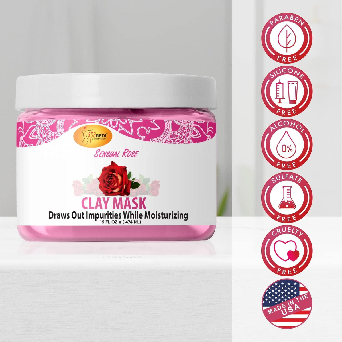 SPA REDI Clay Mask - Detoxifying, Hydrating &amp; Pore Purifying for Body and Pedicure