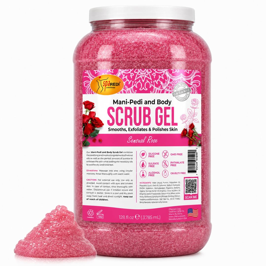 SPA REDI Exfoliating Scrub Pumice Gel - Hydrating Body Exfoliator with Hyaluronic Acid - Refresh & Revitalize