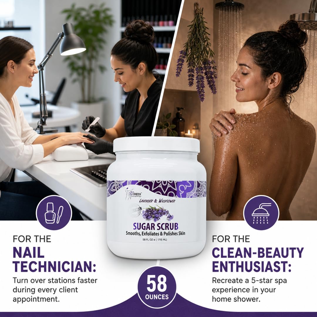 SPA REDI Sugar Body Scrub - Exfoliating &amp; Moisturizing for Smooth, Fresh Skin