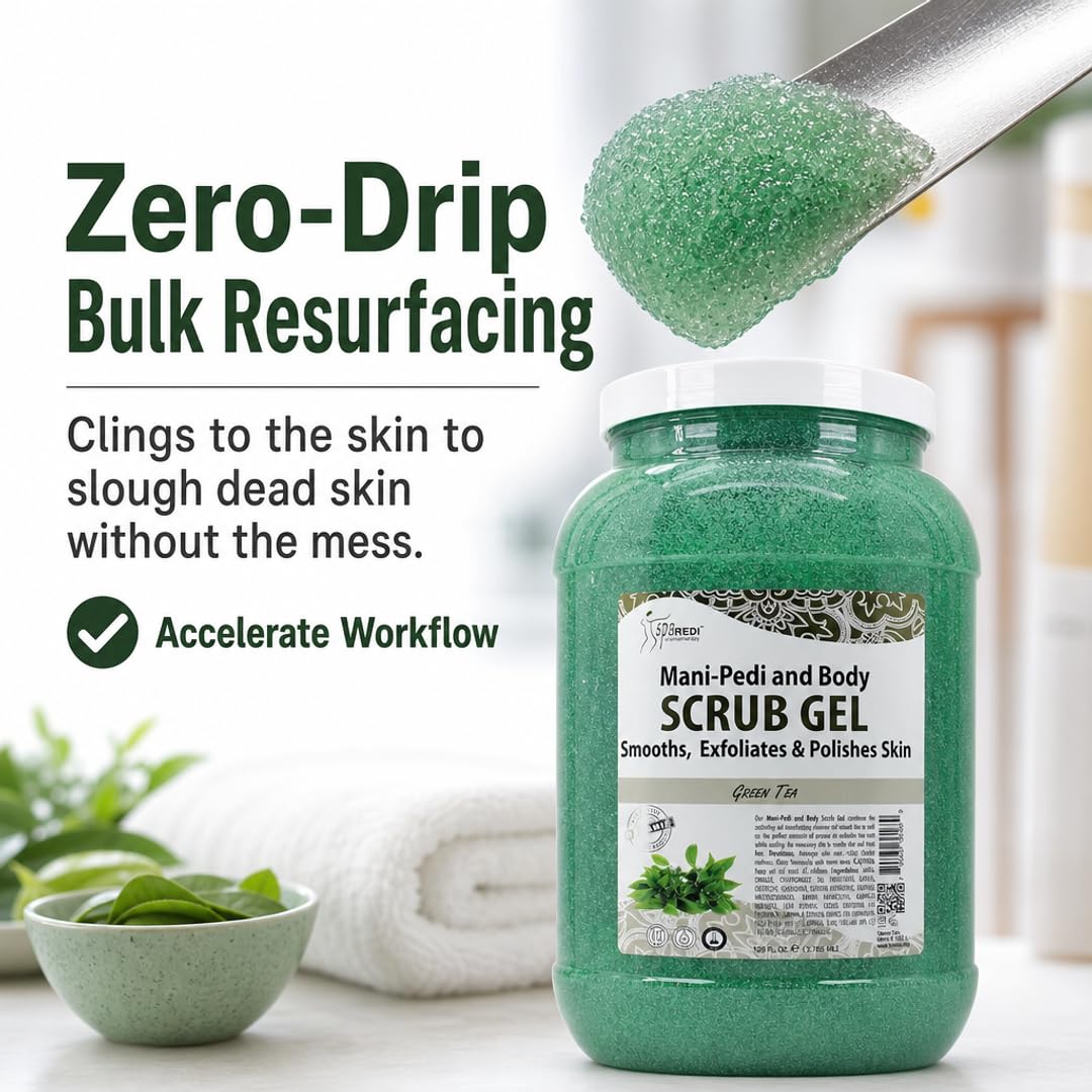 SPA REDI Exfoliating Scrub Pumice Gel - Hydrating Body Exfoliator with Hyaluronic Acid - Refresh &amp; Revitalize