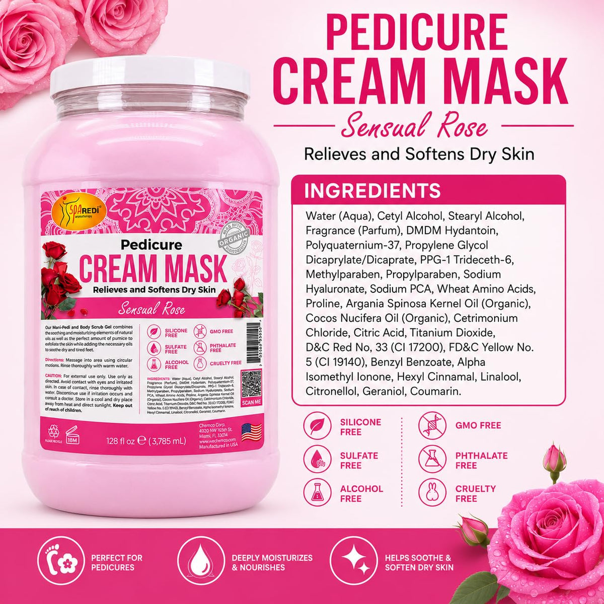 SPA REDI Body &amp; Foot Cream Mask - Hydrating &amp; Refreshing for Tired Skin